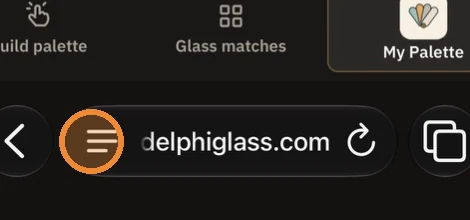 Safari menu button highlighted